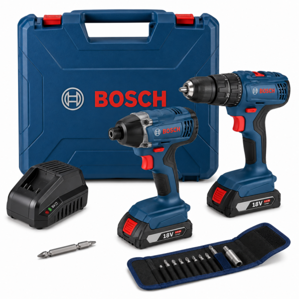 Kit Taladro Percutor + Pistola Impacto 18V Bosch GCDX18V+GSB180