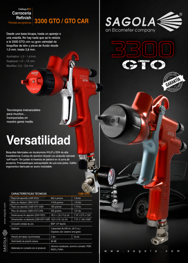 Pistola Pintura Sagola 3300 GTO